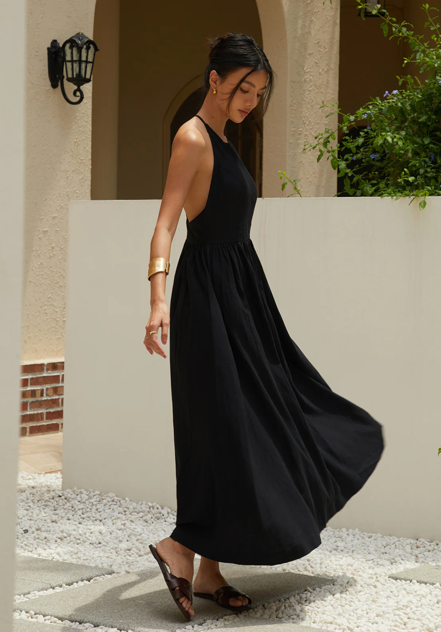 Solid Halter Maxi Dress